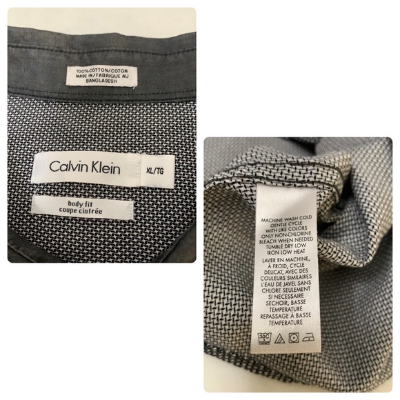 CALVIN KLEIN Color Block, LS  Body Fit, Sz. XL Hide Button Down Shirt/EUC - Picture 11 of 17